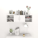 ZNTS Wall Shelf High Gloss White 102x30x29 cm Engineered Wood 806262