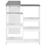 ZNTS Bar Table with Moveable Shelf White 138x39x110 cm 280226