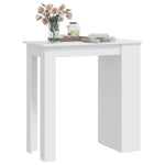 ZNTS Bar Table with Storage Rack White 102x50x103.5 cm Engineered Wood 809467