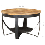 ZNTS Coffee Table Ø68x43 cm Rough Mango Wood 320794