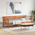 ZNTS Day Bed without Mattress Wax Brown 90x200 cm Solid Wood Pine 842873