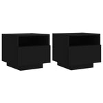 ZNTS Bedside Cabinets with LED Lights 2 pcs Black 40x39x37 cm 836801