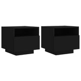 ZNTS Bedside Cabinets with LED Lights 2 pcs Black 40x39x37 cm 836801