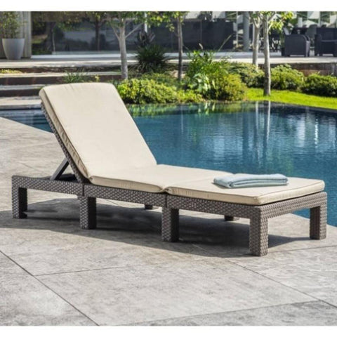 ZNTS Keter Sunlounger with Cushion Daytona Cappuccino 441308