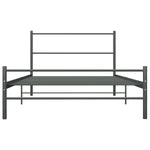 ZNTS Bed Frame without Mattress Grey Metal 90x200 cm 286493