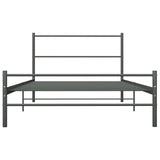 ZNTS Bed Frame without Mattress Grey Metal 90x200 cm 286493