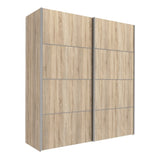 Verona Sliding Wardrobe 180cm in Oak with Oak Doors with 5 Shelves 7037528240