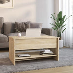 ZNTS Coffee Table Sonoma Oak 80x50x40 cm Engineered Wood 809659