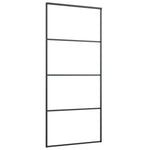 ZNTS Sliding Door Aluminium and ESG Glass 90x205 cm Black 149480