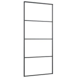 ZNTS Sliding Door Aluminium and ESG Glass 90x205 cm Black 149480