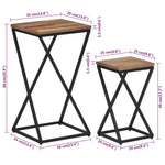 ZNTS Side Tables 2 pcs Solid Reclaimed Teak 358524