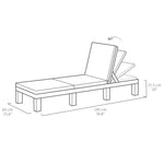 ZNTS Keter Sunlounger with Cushion Daytona Cappuccino 441308