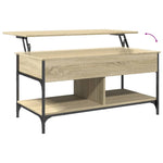 ZNTS Coffee Table Sonoma Oak 100x50x50 cm Engineered Wood and Metal 845367