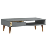 ZNTS Coffee Table MOLDE Grey 100x55x31 cm Solid Wood Pine 350530