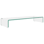 ZNTS TV Stand/Monitor Riser Glass Clear 90x30x13 cm 244130