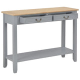 ZNTS Console Table Grey 110x35x80 cm Wood 249902