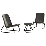 ZNTS Keter Patio Furniture Set 3 Pieces Rio Graphite 405984