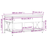 ZNTS Coffee Table Black 100x55x50 cm Engineered Wood and Metal 845336