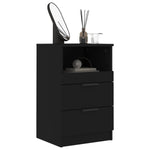 ZNTS Bedside Cabinet Black Engineered Wood 811234