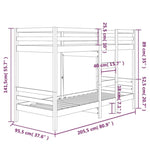 ZNTS Bunk Bed without Mattress White 90x200 cm Solid Wood Pine 3139830