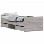 ZNTS Bed Frame without Mattress Grey Sonoma 75x190 cm Small Single 3203822