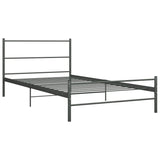 ZNTS Bed Frame without Mattress Grey Metal 90x200 cm 286493