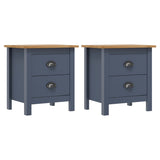 ZNTS Bedside Cabinets Hill 2pcs Grey 46x35x49.5 cm Pine Wood 288909