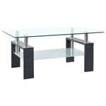 ZNTS Coffee Table Grey and Transparent 95x55x40 cm Tempered Glass 330305