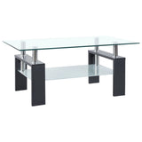 ZNTS Coffee Table Grey and Transparent 95x55x40 cm Tempered Glass 330305