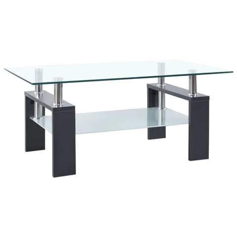 ZNTS Coffee Table Grey and Transparent 95x55x40 cm Tempered Glass 330305
