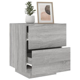 ZNTS Bedside Cabinets with LED Lights 2 pcs Grey Sonoma Engineered Wood 836746