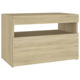 ZNTS Bedside Cabinet & LED Lights 2 pcs Sonoma Oak 60x35x40 cm 3082781