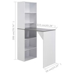 ZNTS Bar Table with Cabinet White 115x59x200 cm 280231