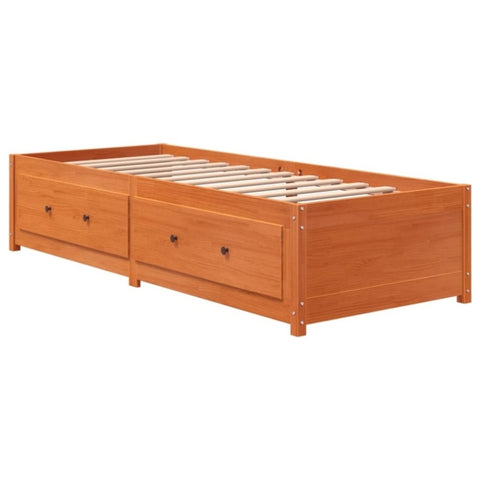 ZNTS Day Bed without Mattress Wax Brown 90x200 cm Solid Wood Pine 844478