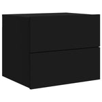 ZNTS Wall-mounted Bedside Cabinets with LED Lights 2 pcs Black 836815