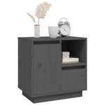 ZNTS Bedside Cabinets 2 pcs Grey 50x34x50 cm Solid Wood Pine 814484