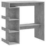 ZNTS Bar Table with Storage Rack Concrete Grey 100x50x101.5cm Engineered Wood 809453