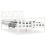 ZNTS Bed Frame without Mattress White 140x200 cm Solid Wood Pine 3192492