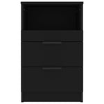 ZNTS Bedside Cabinet Black Engineered Wood 811234