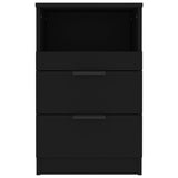 ZNTS Bedside Cabinet Black Engineered Wood 811234