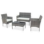 ZNTS Outdoor Living Room Balcony Rattan Furniture Four-Piece-Gray 36658779