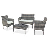 ZNTS Outdoor Living Room Balcony Rattan Furniture Four-Piece-Gray 36658779
