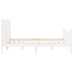 ZNTS Bed Frame without Mattress White King Size Solid Wood Pine 3192757