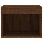 ZNTS Bedside Cabinets with LED Lights Wall-mounted 2 pcs Brown Oak 837126