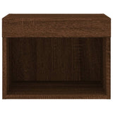 ZNTS Bedside Cabinets with LED Lights Wall-mounted 2 pcs Brown Oak 837126