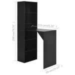 ZNTS Bar Table with Cabinet Black 115x59x200 cm 280228