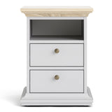 Paris Bedside 2 Drawers in White and Oak 7017030249AK