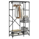 ZNTS Wardrobe with Drawers Grey Sonoma 100x40x180 cm Engineered Wood 838951