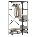 ZNTS Wardrobe with Drawers Grey Sonoma 100x40x180 cm Engineered Wood 838951
