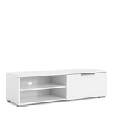 Match TV Unit 1 Drawers 2 Shelf in White High Gloss 71170066UUUU
